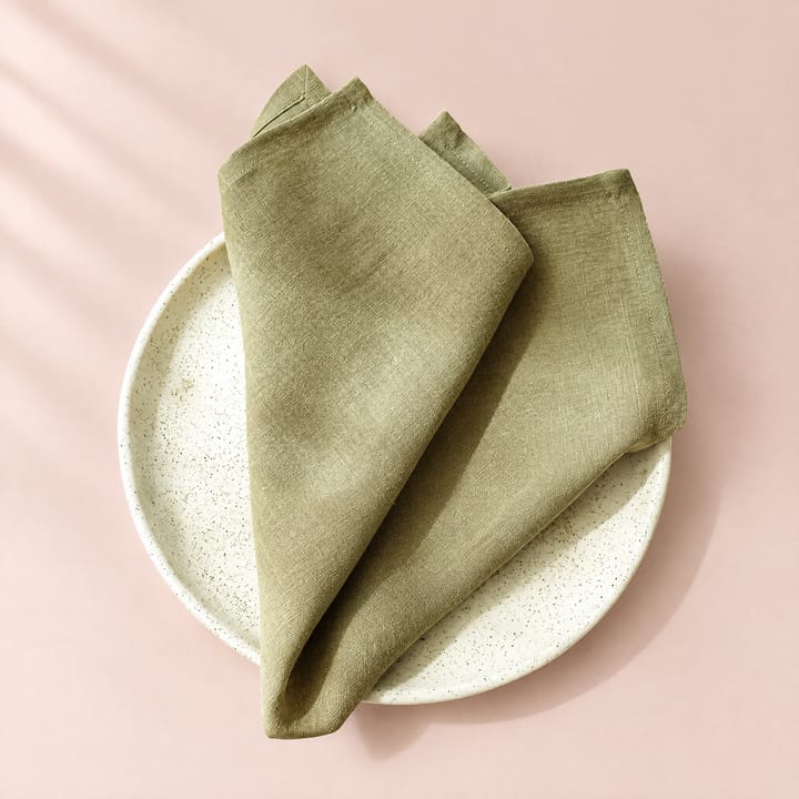 The Pure Linen Napkin Set, Pea green