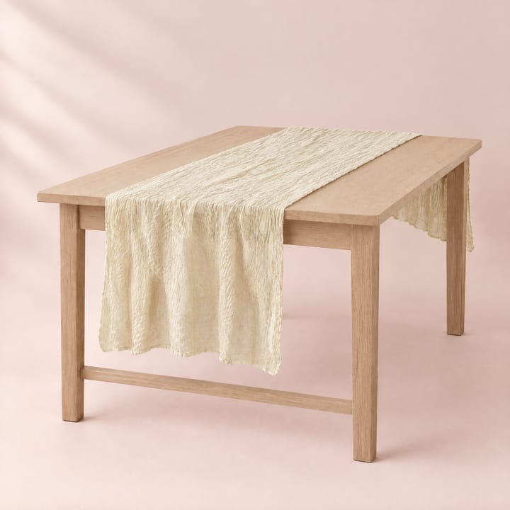 The Wrinkle Gauze Table Runner, Beige
