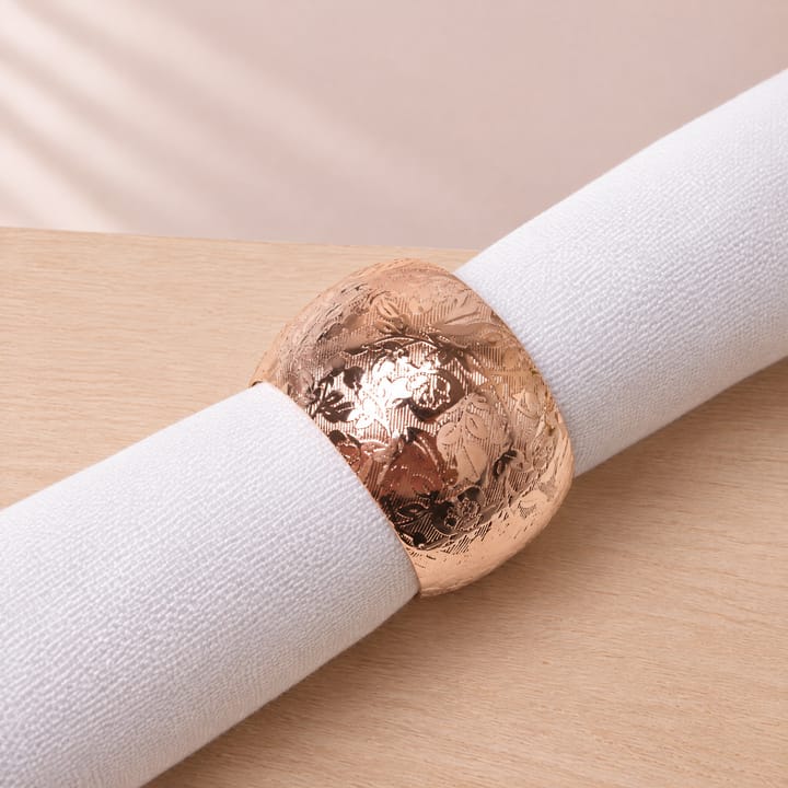 The Hammered Metal Napkin Ring, Rose gold diamond cut