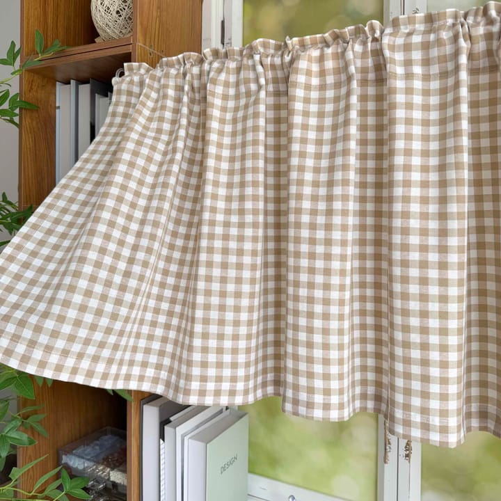 The Apricot Plaid Cafe Curtain