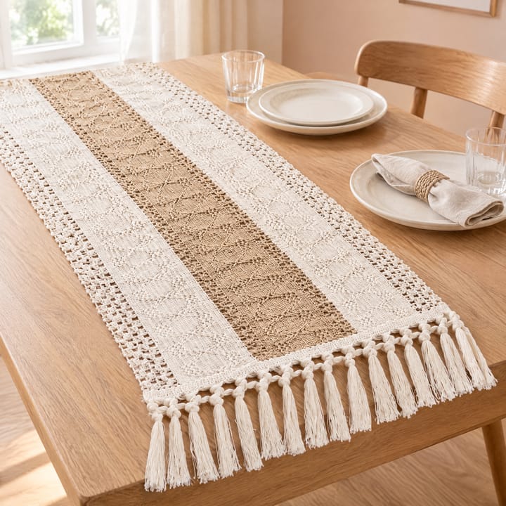The Boho Macrame Table Runner