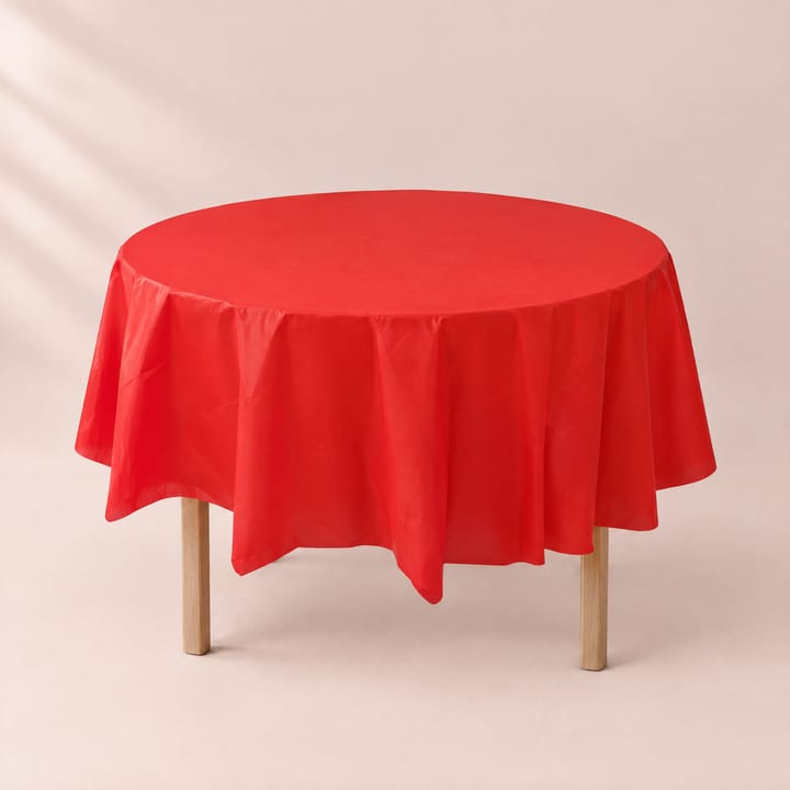 The Disposable Round Table Cover, Red