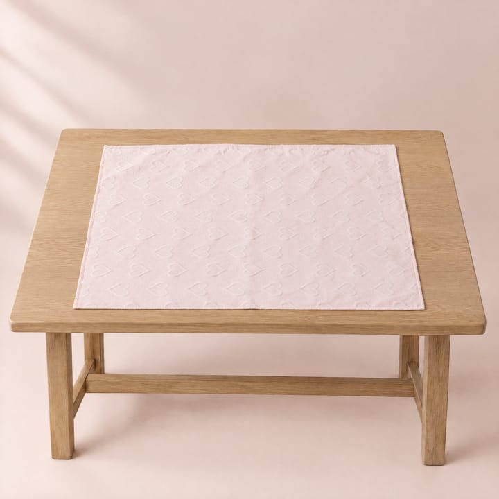 The Floral Weave Placemat, Pale pink heart