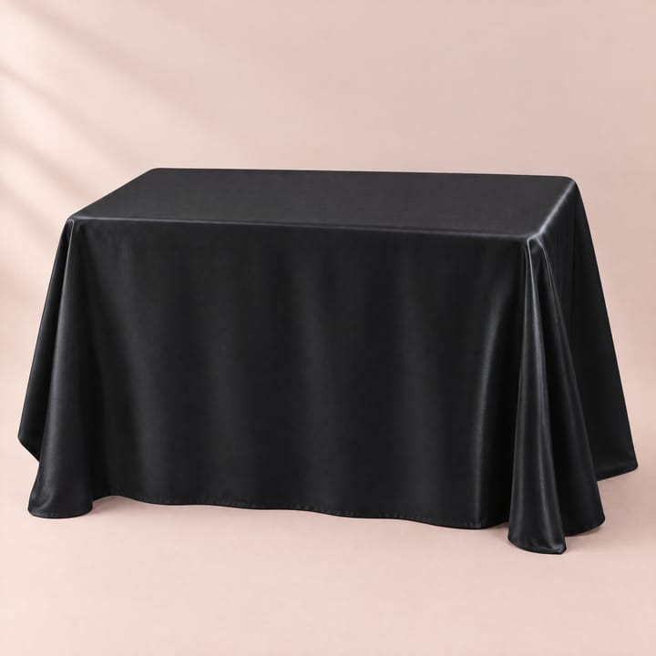 The Satin Rectangle Tablecloth, Black