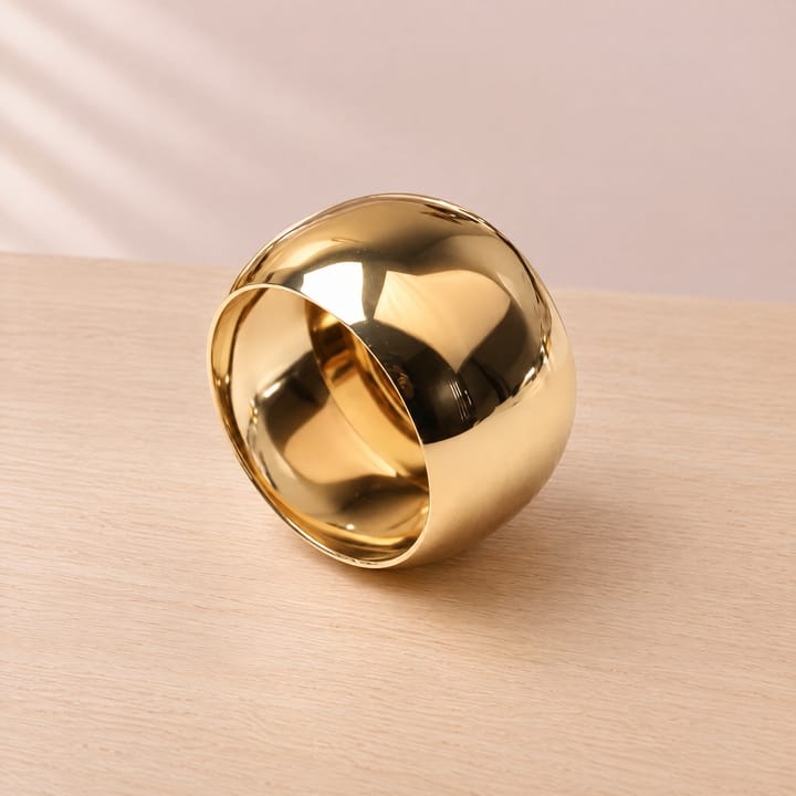 The Hammered Metal Napkin Ring, Gold floral engraved