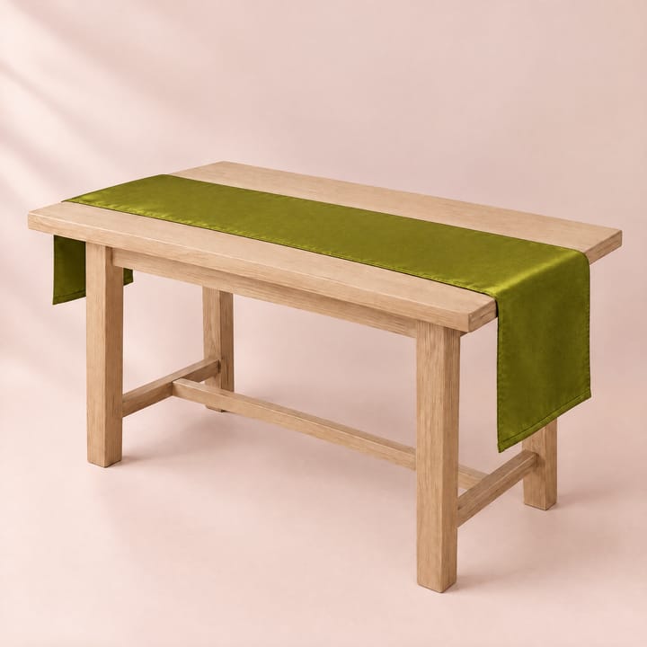 The Satin Table Runner, Olive green