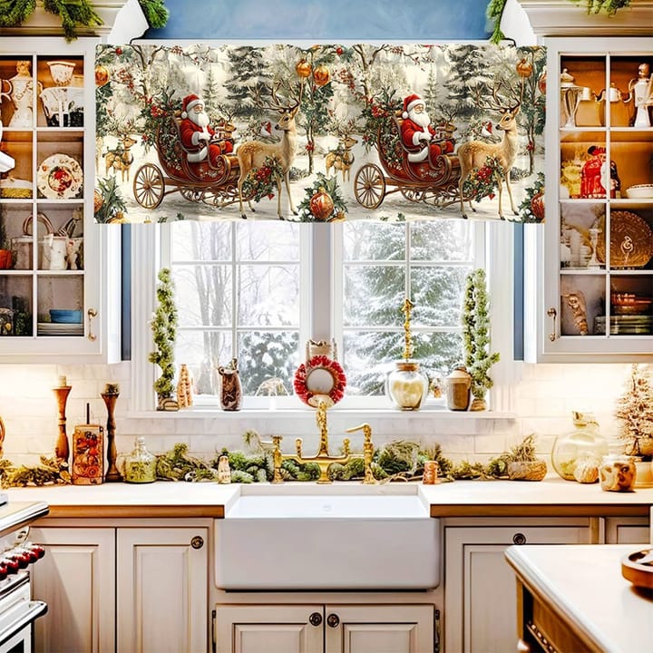 The Christmas Print Window Valance