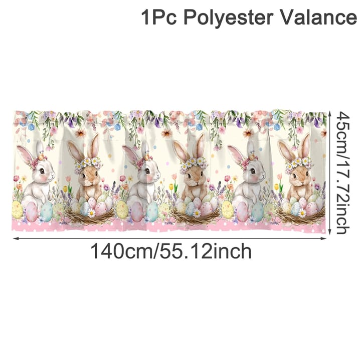The Easter Bunny Village Valance, Bunny and eggs repeat