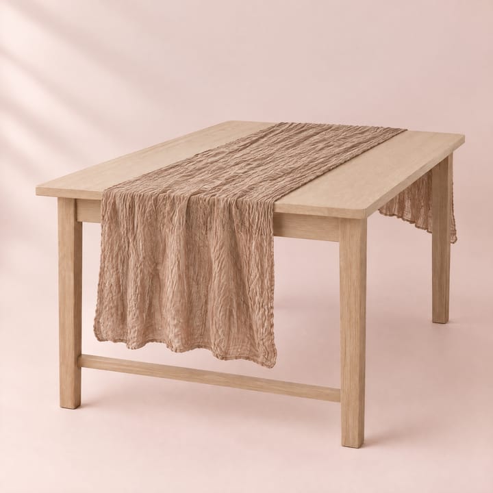 The Wrinkle Gauze Table Runner, Light camel
