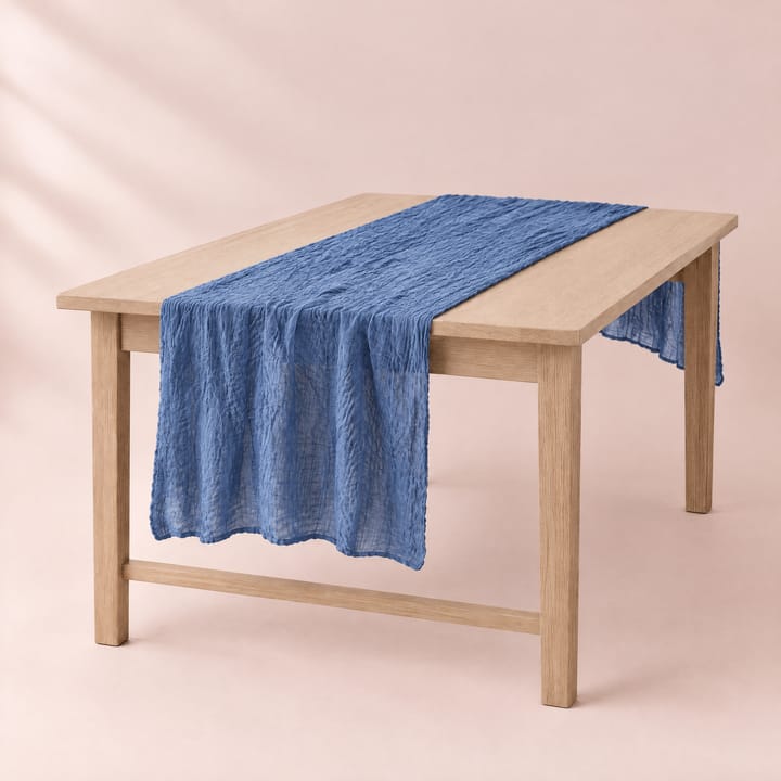 The Wrinkle Gauze Table Runner, Navy blue