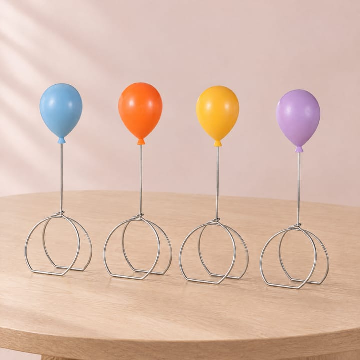 The Balloon Napkin Ring Set, Blue, orange, yellow, purple