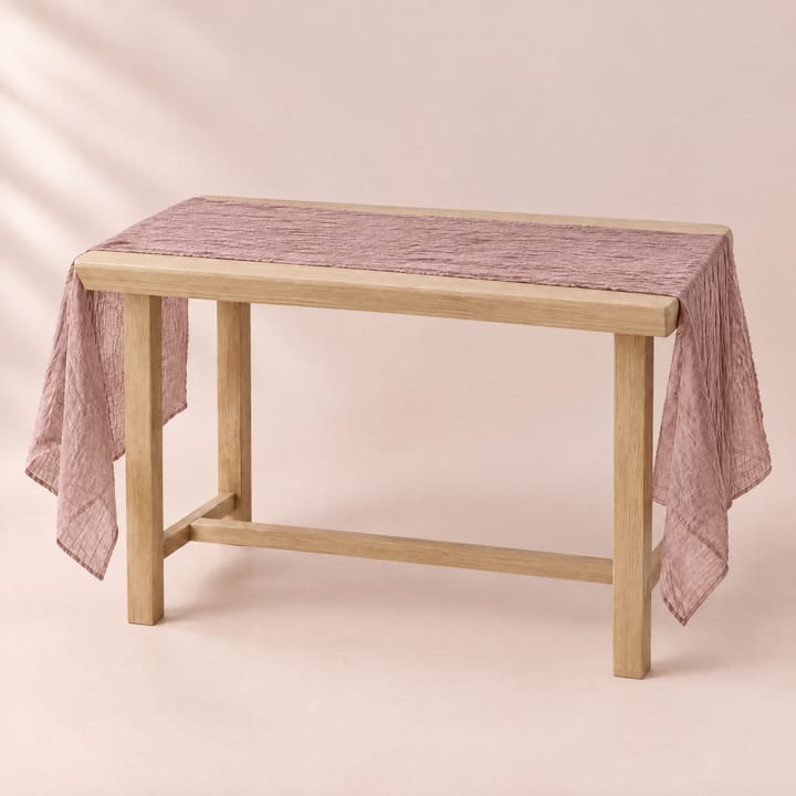 The Crinkled Cheesecloth Gauze Runner, Dusty pink