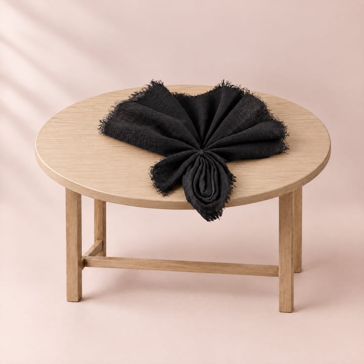 The Crinkled Gauze Napkin, Black