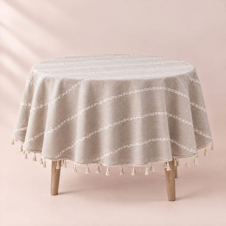 The Round Tassel Tablecloth, Sand stripe