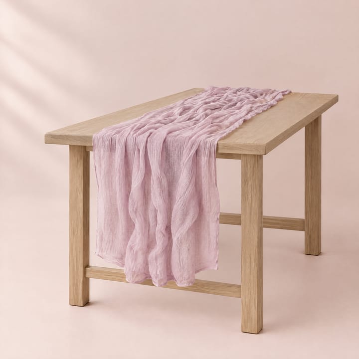 The Crinkled Gauze Table Runner, Purple pink