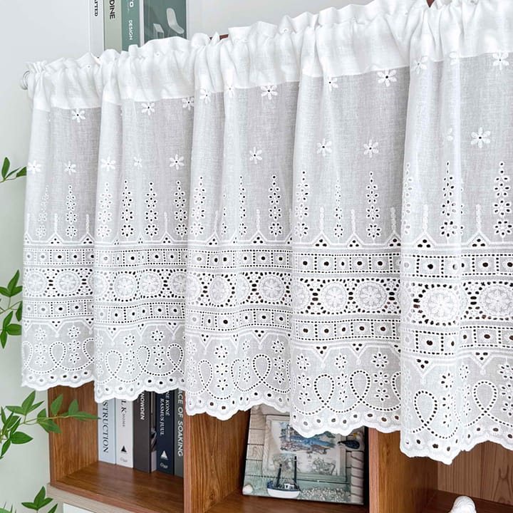 The Embroidered Cafe Curtain