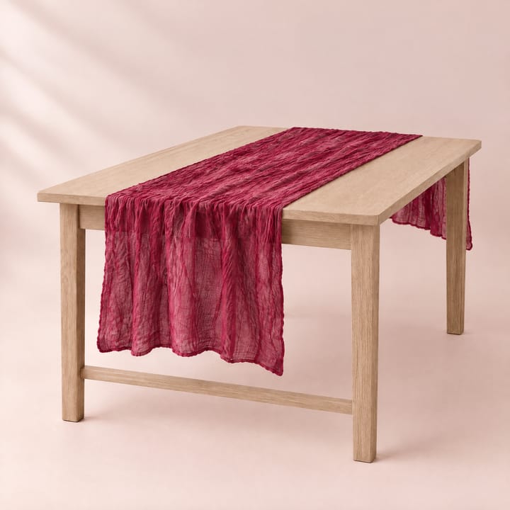 The Wrinkle Gauze Table Runner, Burgundy