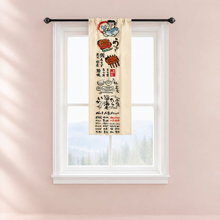 The Japanese Food Print Valance, Grilled eel and skewers