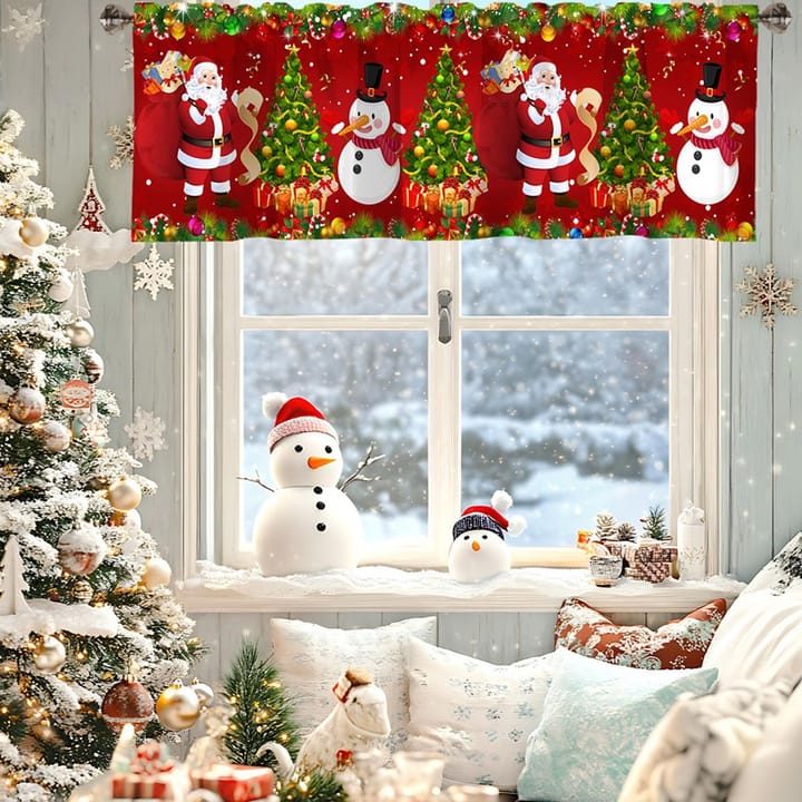The Christmas Print Window Valance