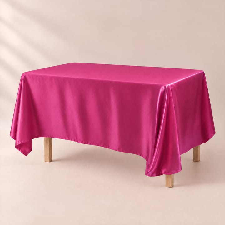 The Smooth Satin Rectangle Table Cover, Hot pink