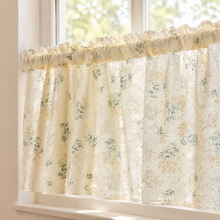 The Floral Ruffled Cafe Curtain