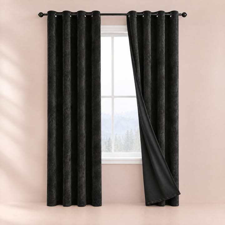 The Velvet Blackout Curtain Panel, Black