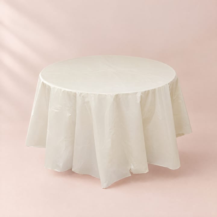The Disposable Round Table Cover, Beige