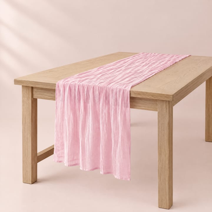 The Crinkled Gauze Table Runner, Pink