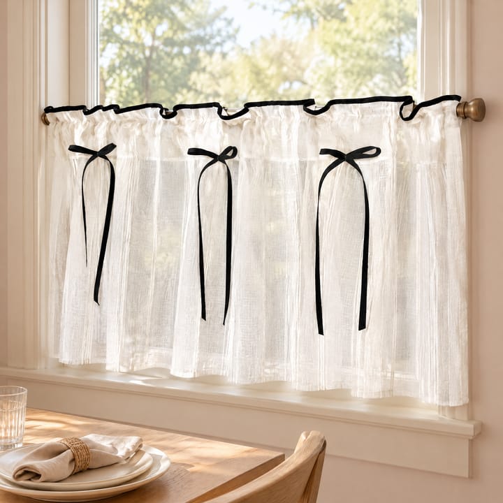 The Striped Sheer Cafe Curtain