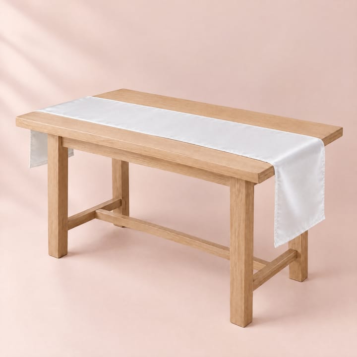 The Satin Table Runner, White
