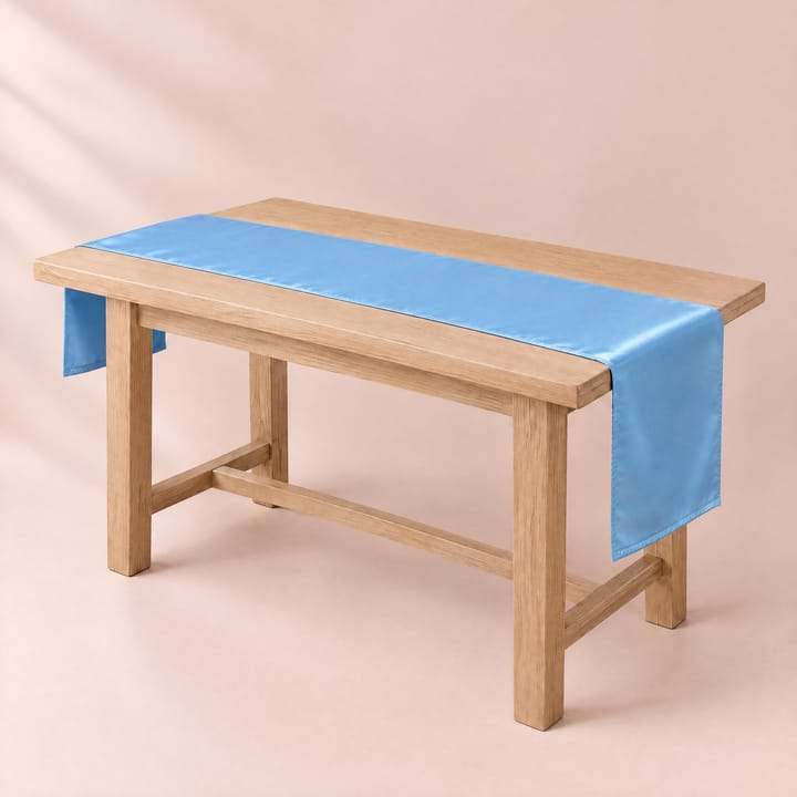 The Satin Table Runner, Baby blue