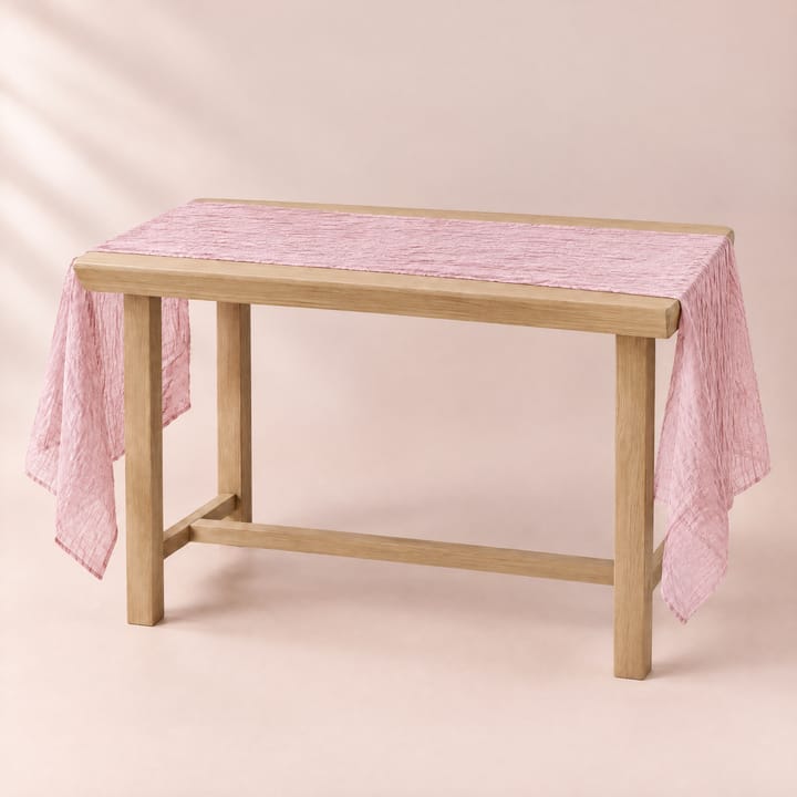 The Crinkled Cheesecloth Gauze Runner, Light pink