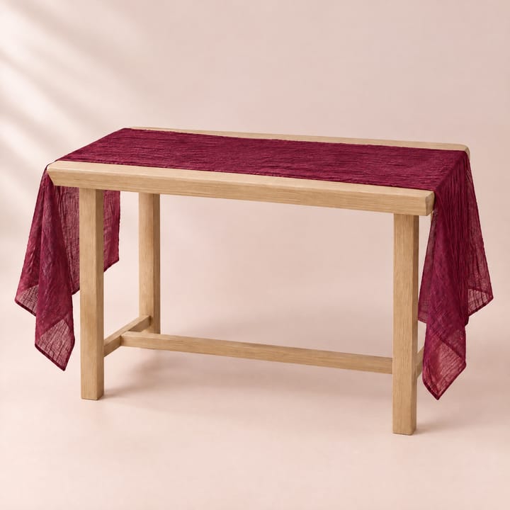 The Crinkled Cheesecloth Gauze Runner, Burgundy