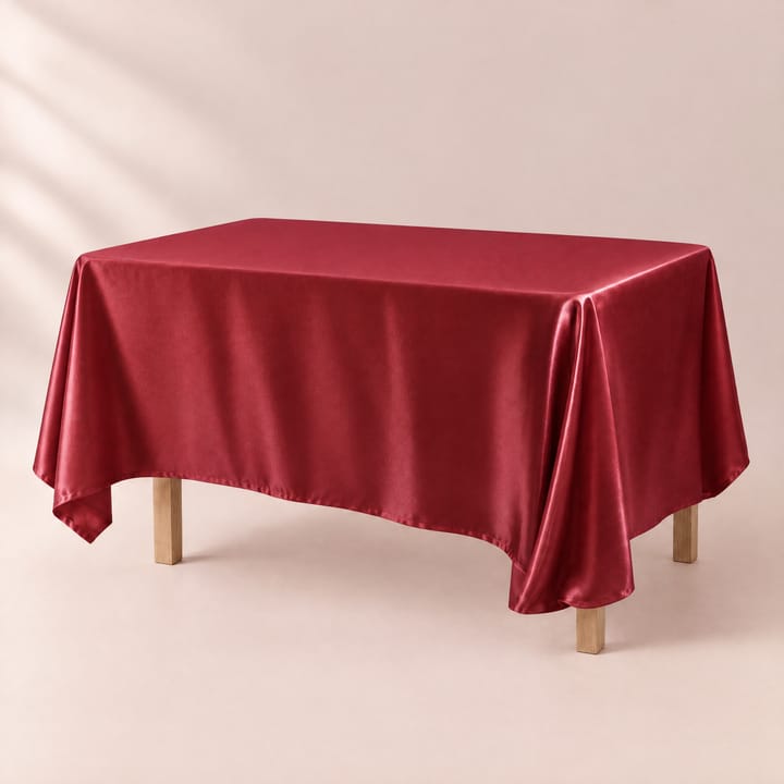 The Smooth Satin Rectangle Table Cover, Deep cinnabar