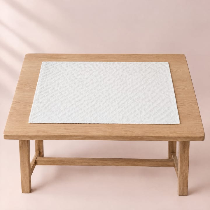 The Floral Weave Placemat, White houndstooth