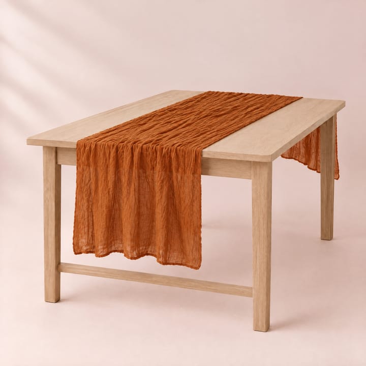The Wrinkle Gauze Table Runner, Rust