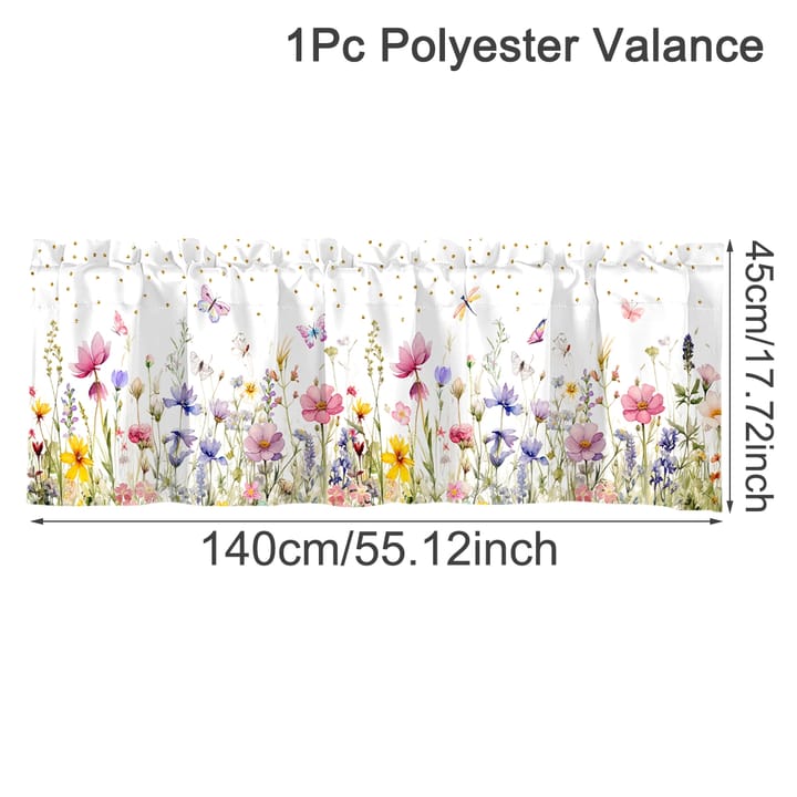 The Botanical Floral Print Valance, Green eucalyptus leaves