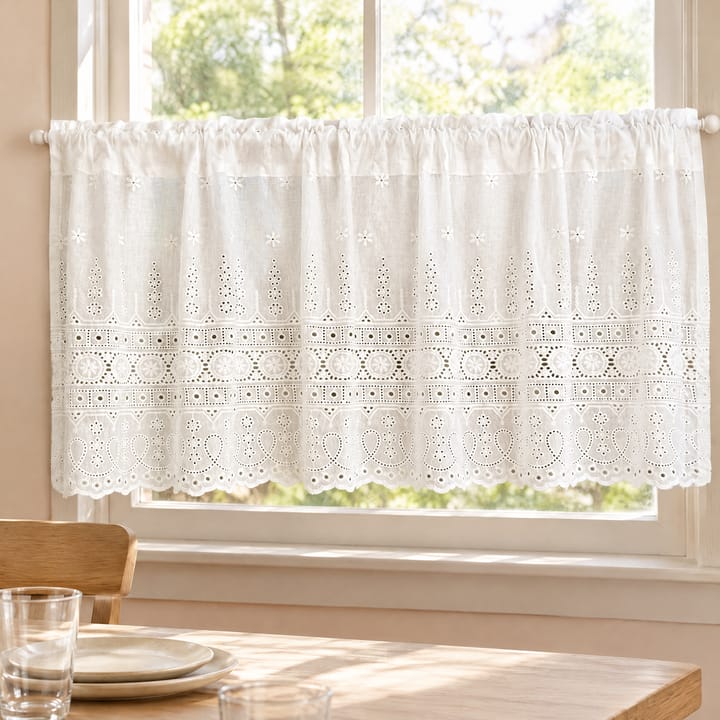 The Embroidered Cafe Curtain