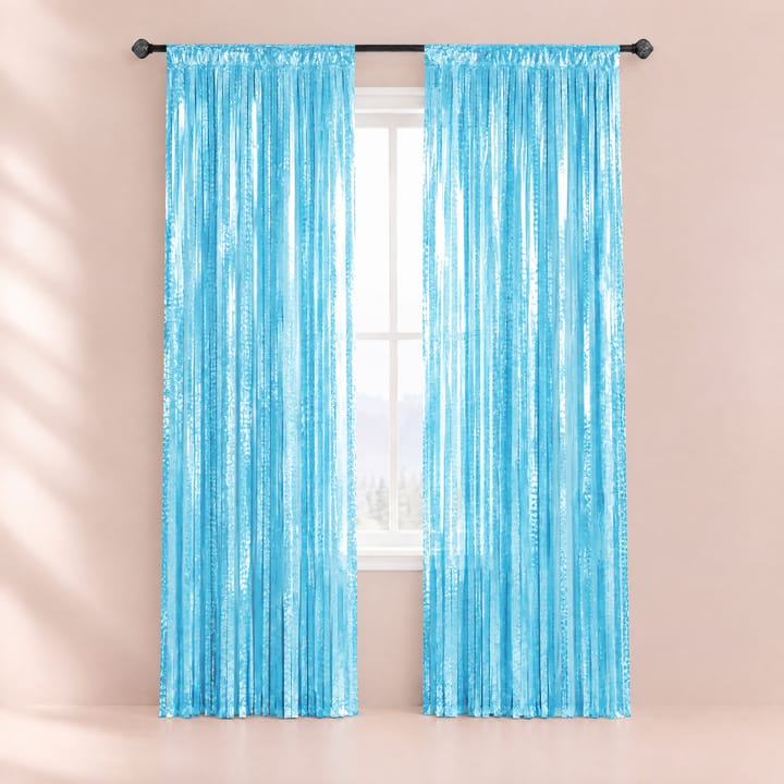 The Tinsel Foil Fringe Curtain, Pastel blue