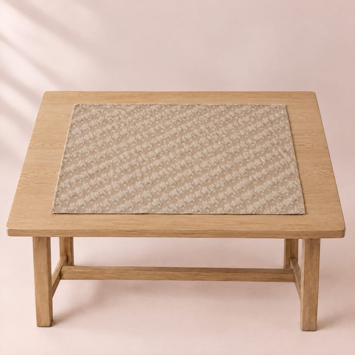 The Floral Weave Placemat, Beige houndstooth