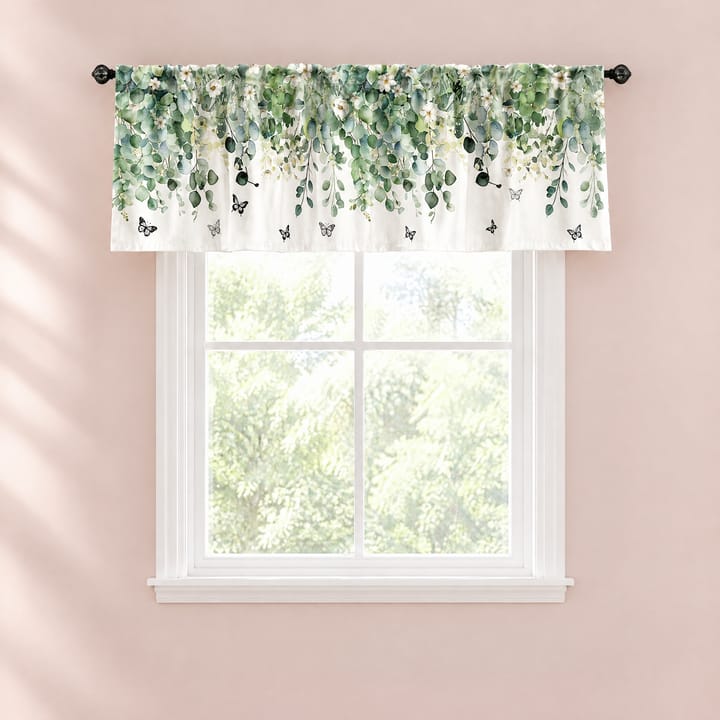 The Meadow Floral Window Valance, Green leaf
