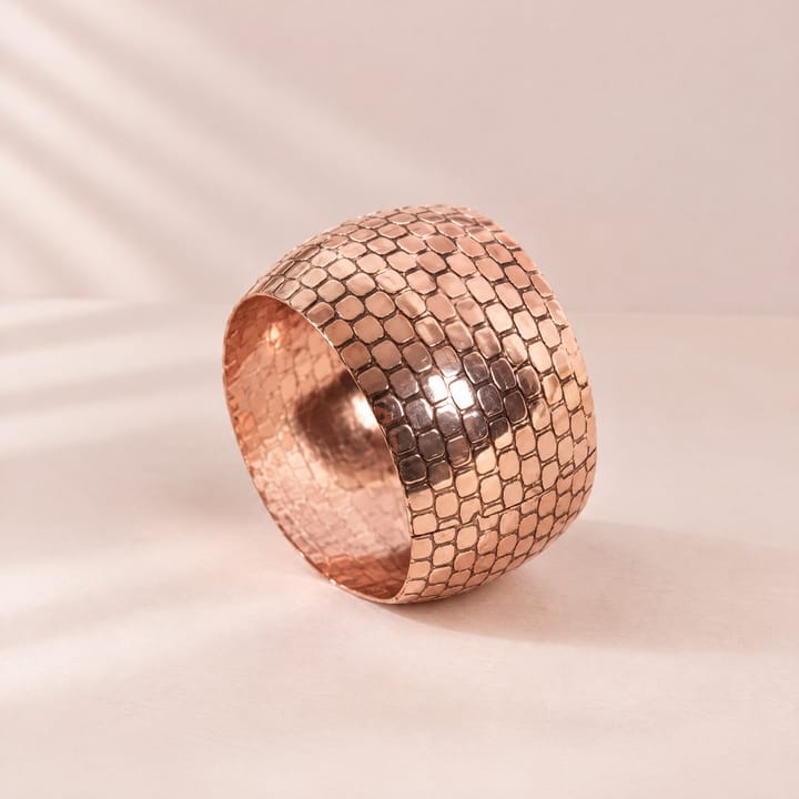 The Hammered Metal Napkin Ring, Bronze smooth