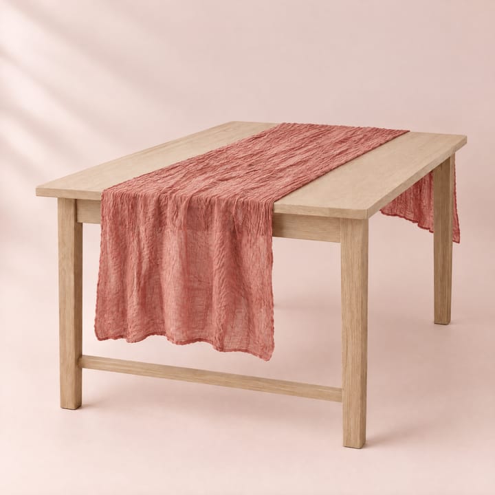 The Wrinkle Gauze Table Runner, Maroon