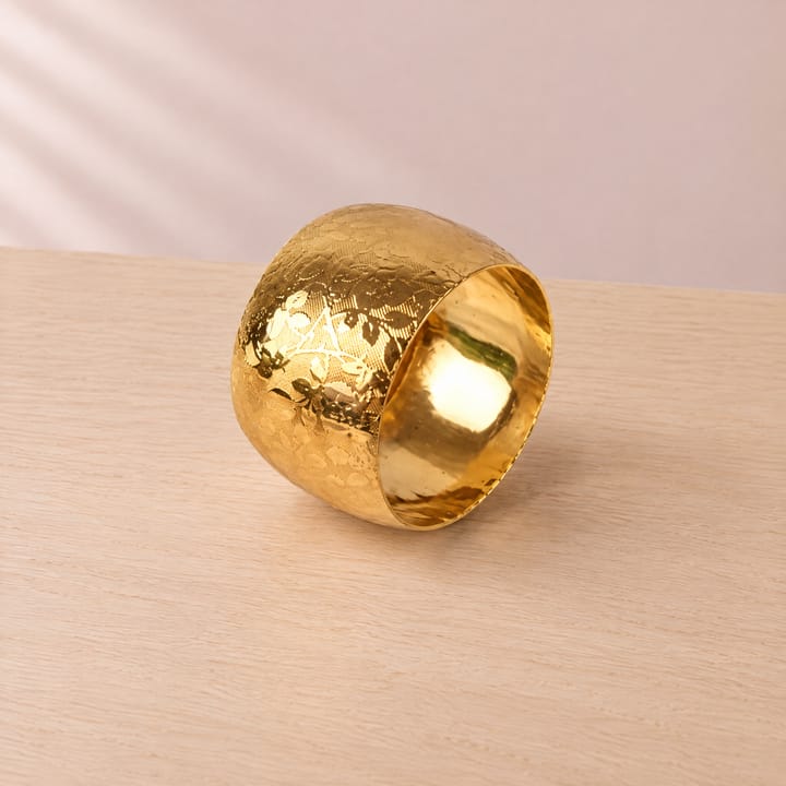 The Hammered Metal Napkin Ring, Gold hammered