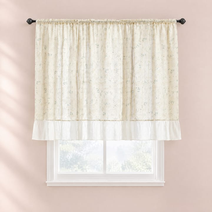 The Floral Ruffled Cafe Curtain, Ivory
