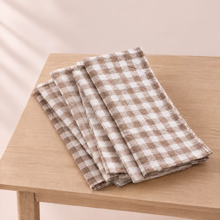 The Gingham Cotton Napkin, Khaki