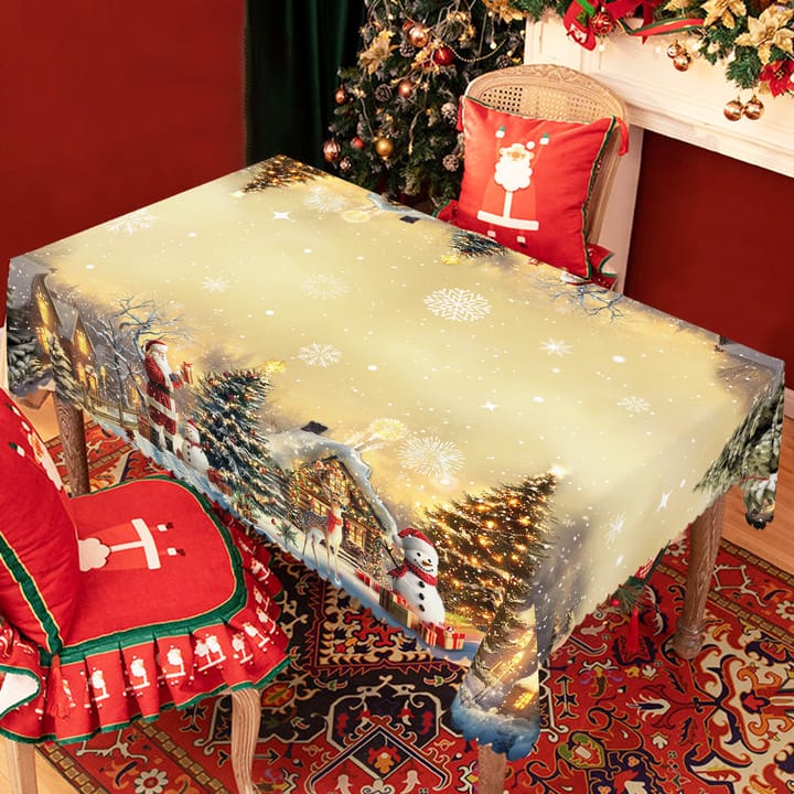 The Khaki Christmas Scene Tablecloth