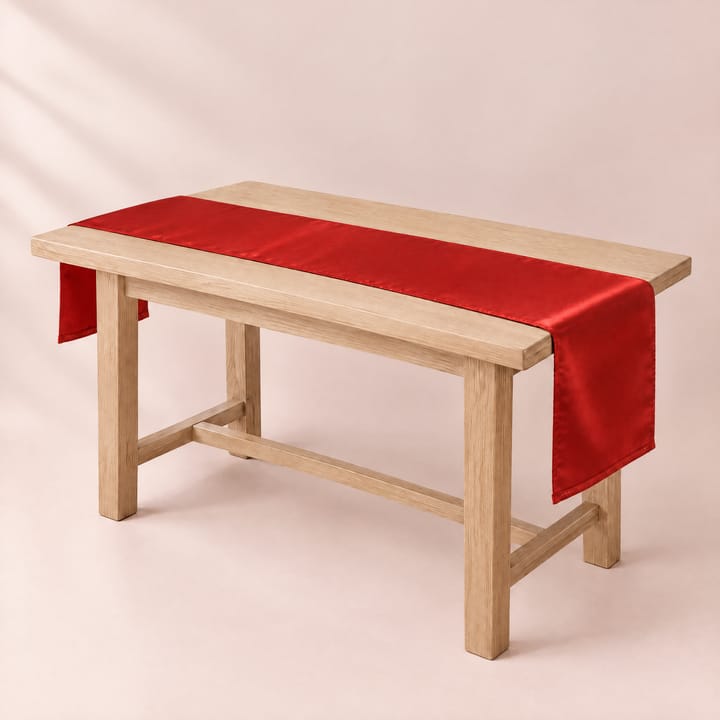 The Satin Table Runner, Red
