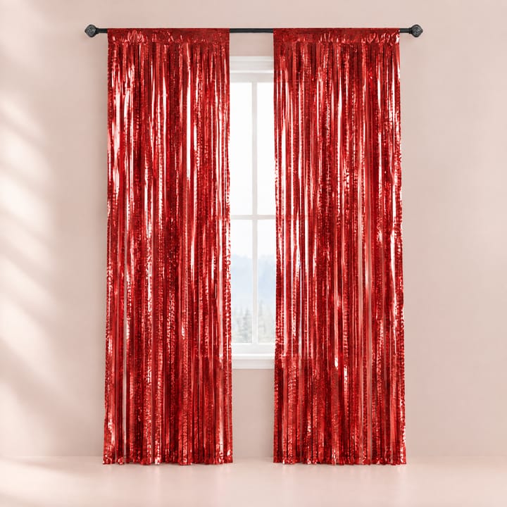 The Tinsel Foil Fringe Curtain, Laser red