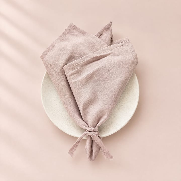 The Pure Linen Napkin Set, Dirty pink